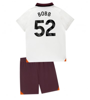 Manchester City Oscar Bobb #52 Segunda Equipación Niños 2023-24 Manga Corta (+ Pantalones cortos)